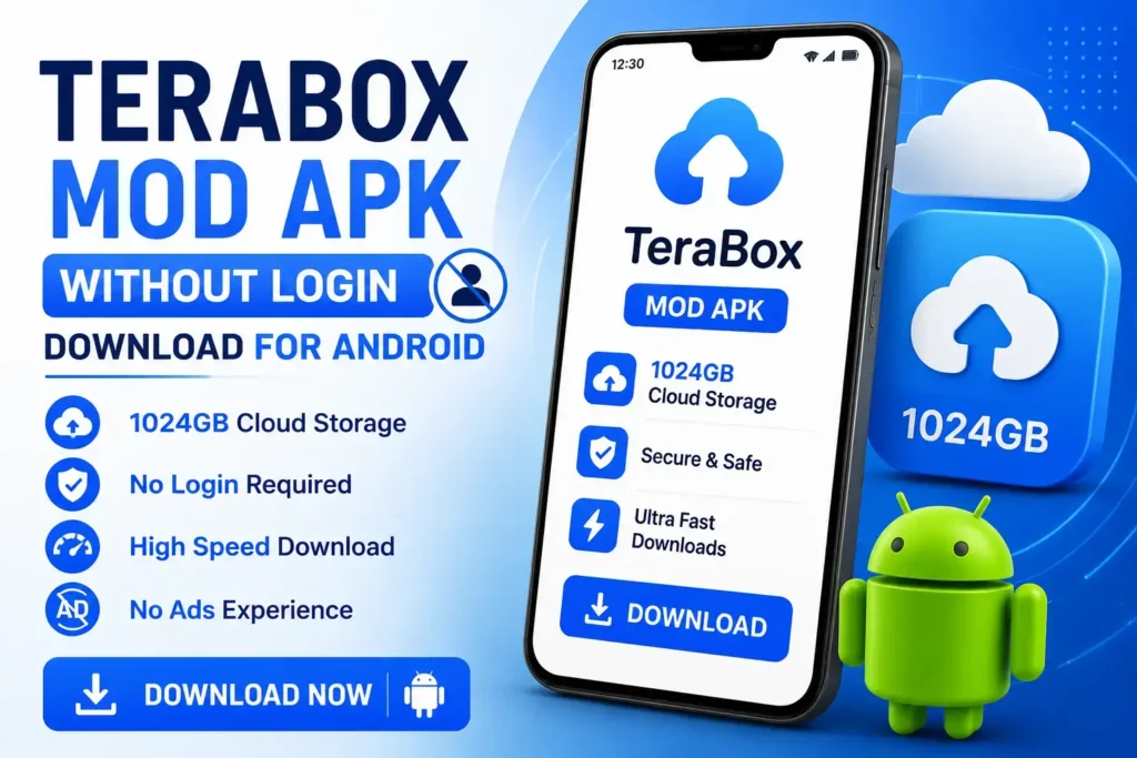 Feature image for Is Terabox Mod APK Safe? Security and Privacy Guide showing cloud storage security, privacy protection, and Android compatibility.