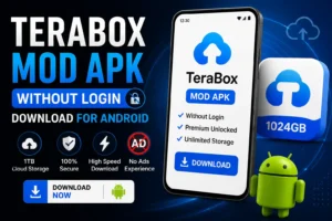 Terabox Mod APK without login download for Android with cloud storage and no ads features